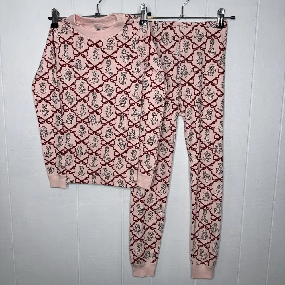 Hanna Andersson Disney Princess Holiday HannaJams Pajama Set Size 8 NWOT